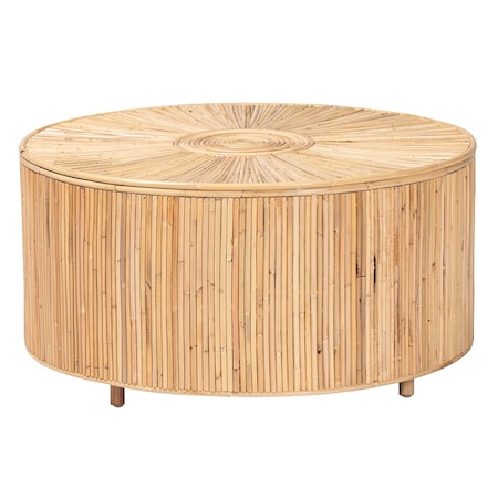 Bali & Pari Miami Bohemian Light Honey Rattan Coffee Table 244-13592-ZORO